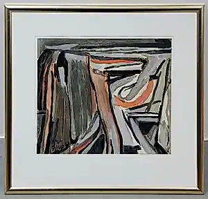 Bram van Velde - grote ingelijste litho; zonder titel kopen? Bied vanaf 595!