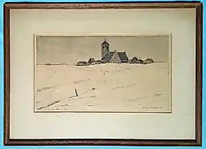 Willem Witjens - (1884-1962 ) ETS UIT 1946 INGESNEEUWD DORP INGELIJST GESIGNEERD kopen? Bied vanaf 30!