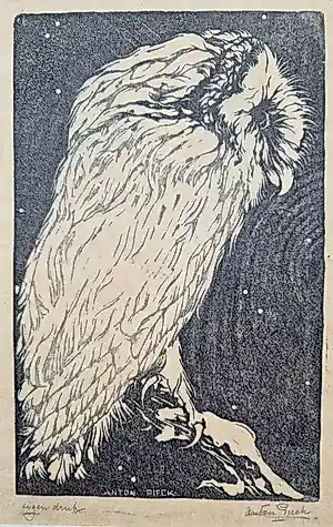Anton Pieck - Uil - handgesigneerde houtsnede kopen? Bied vanaf 395!