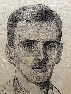 Albert Mulder - Albert BJ Mulder (1889-1987) - portret van een jonge man met snor kopen? Bied vanaf 20!