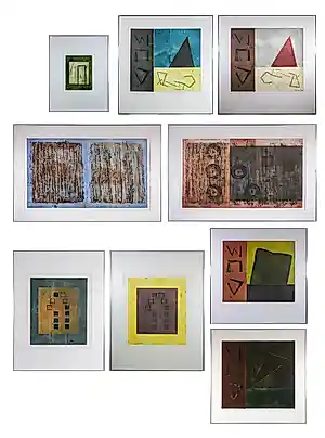 Jose van Tubergen - Set van 9 grote ingelijste werken (waaronder monoprints!) kopen? Bied vanaf 250!