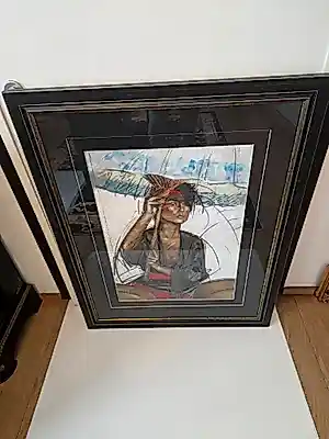 Nico Vrielink - Origineel Kunstwerk Nico Vrielink (1988) – Gemengde Techniek – 103 x 82 cm​Pr... verkocht voor € 90!