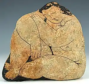 Peter Harskamp - Stenen sculptuur: zittend naakt - 1992 kopen? Bied vanaf 499!