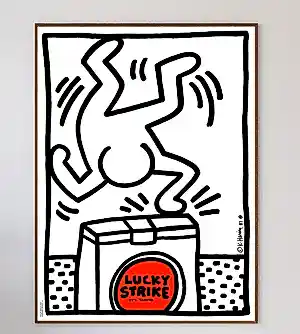 Keith Haring - Lithografische Affiche LUCKY STRIKE uit 1987 kopen? Bied vanaf 275!