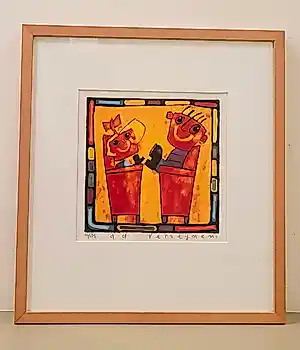 Ad Verstijnen - Twee figuren zittend op stoel kopen? Bied vanaf 60!