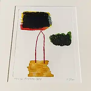 Harrie Gerritz - in kleine oplage gemaakte kleuren zeefdruk "kerk in landschap" potldgesigneerd kopen? Bied vanaf 43!