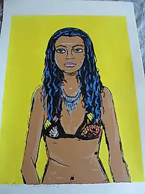 Peter Klashorst - Zeefdruk, Yellow Princess kopen? Bied vanaf 70!