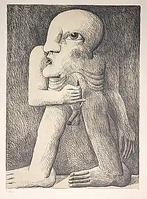 Horst Antes - Figur mit einer wunde kopen? Bied vanaf 295!