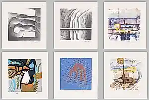Willem F. Wagner - e.a: zes handgesigneerde zeefdrukken: Abstracte Composities | GRATIS VERZENDING kopen? Bied vanaf 35!