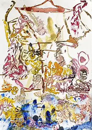 Paul Louis van den Bergh - Acryl op papier - “Zone 3.10.2” - Gesigneerd kopen? Bied vanaf 100!