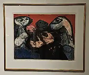 Mogens Balle - Zonder titel (figuratieve compositie) - Smidth no. 1978-034 verkocht voor € 210!