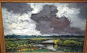 Henri van Lerven - Gelders landschap - olieverfschilderij - in een prachtige lijst kopen? Bied vanaf 125!