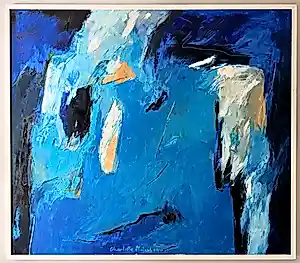 Charlotte Molenkamp - Olieverf op doek, Compositie in blauw (Zeer groot) kopen? Bied vanaf 3200!