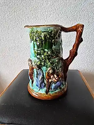 Keramiekfabriek Nimy - Majolica kruik van Mouzin Leach & Cie kopen? Bied vanaf 250!