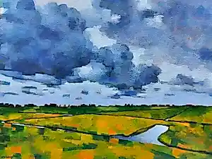 Willem Visser - Polderlandschap Midden-Delfland kopen? Bied vanaf 170!