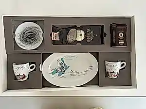 Panamarenko - espresso koppen met kunst bord. kopen? Bied vanaf 65!