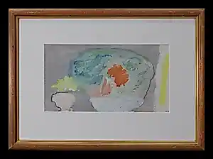 Eugène Brands - Ingelijste gouache: Witte schaal met bloemen - 1979 kopen? Bied vanaf 1195!