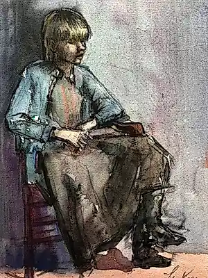 Jan van der Veer - seventies portret van zittende vrouw kopen? Bied vanaf 45!