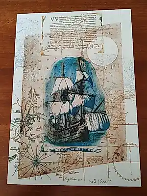 Leentje Linders - Zeekaart met VOC schip kopen? Bied vanaf 25!