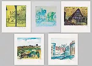 Volker Ritters - e.a: vijf zeefdrukken: diverse composities | GRATIS VERZENDING kopen? Bied vanaf 25!