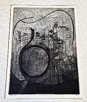 Maarten 't Hart - In 1975 en in zeer kleine oplage (12) gemaakte droge naald ETS "Musiek II" kopen? Bied vanaf 42!