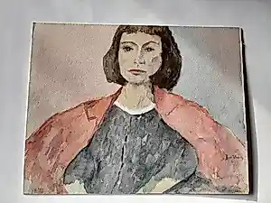 Jaap van Veen - Aquarel, Portret van een vrouw kopen? Bied vanaf 30!