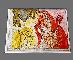 Hannes Postma - ZEER grote in 1964 gemaakte proefdruk (1/12) ets & aquatint "dalende beweging" kopen? Bied vanaf 81!