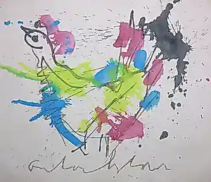 Anton Heyboer - Inkt en pastel, Kip kopen? Bied vanaf 200!