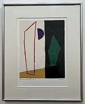 Harrie Gerritz - handgesigneerde zeefdruk | 'Landschapcompositie' | 2011 kopen? Bied vanaf 50!