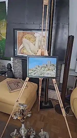 Rene Marie Dujardin - "Mediterrane sereniteit: een stenen citadel onder de azuurblauwe hemel" kopen? Bied vanaf 30!