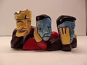 Herman Brood - Sculptuur van Kunsthars HOREN ZIEN en ZWIJGEN 23 cm Breed!!! kopen? Bied vanaf 149!