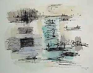 Jean René Bazaine - Compositie abstract - 1957 - Originele litho - Atelier Jacomet kopen? Bied vanaf 70!