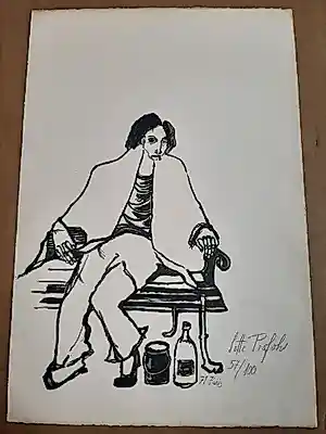Lotte Profohs - Litho, Titel, Op het parkbankje kopen? Bied vanaf 40!