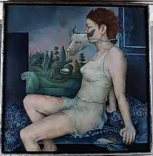 Clary Mastenbroek - Olieverf op canvas: 'Vrouw met maskerade' kopen? Bied vanaf 1995!