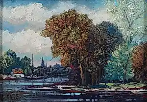 Jurrien Marinus Beek - Aanzicht op een park kopen? Bied vanaf 150!
