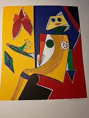 Maartje Wijngaarden - Zeefdruk ABSTRAKT Hand gesigneerd kopen? Bied vanaf 35!