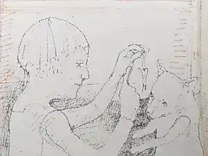 Co Westerik - meisje met beer bij raam - 1987. kopen? Bied vanaf 225!