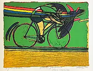 Corneille - Litho De fietser en de vogel -Joop Zoetemelk kopen? Bied vanaf 1050!