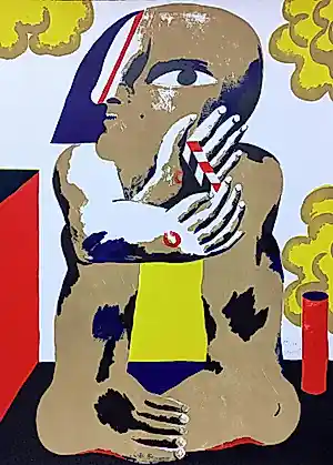 Horst Antes - Männliche Figur mit Maßstab, litho kopen? Bied vanaf 325!