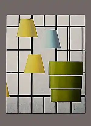 Walter Goossens - Enorm groot olieverf op doek stilleven "design (hang)lampen" gesigneerd kopen? Bied vanaf 1060!