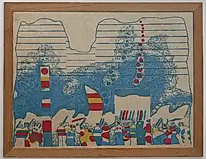 Jef Diederen - handgesigneerde kleurenhoutsnede | 'Zonder titel' | 1975 (PRENT 190) kopen? Bied vanaf 60!
