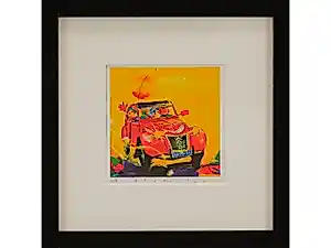 Ad Verstijnen - Kleurenzeefdruk 2CV in nieuwe lijst kopen? Bied vanaf 49!