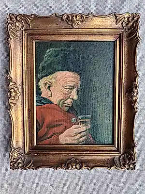 Evert Willem Topman - Ölgemälde „Mann mit Weinglas“ kopen? Bied vanaf 80!