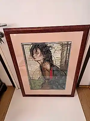 Nico Vrielink - Nico Vrielink – "Jeane" (1990) – Gelimiteerde Zeefdruk/Litho 11/290 – Mint verkocht voor € 100!