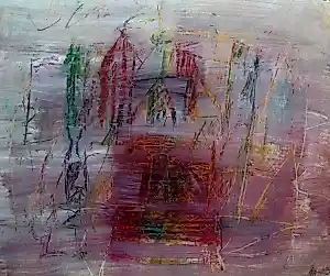 Eugène Brands - gemengde techniek op papier, op karton op board: 'Het dorp' - 1959 kopen? Bied vanaf 999!