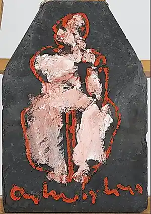 Anton Heyboer - Madonna met Kind - Op Leisteen kopen? Bied vanaf 495!