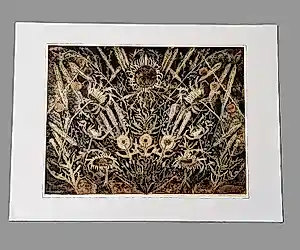 Herman Bernard Dieperink Jzn - erg mooie in 1935 gemaakte kleuren litho "Veld (zonne)bloemen " kopen? Bied vanaf 45!