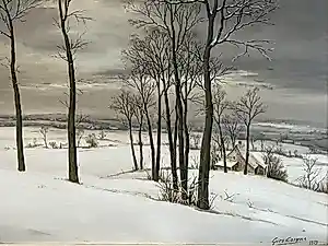 Gies Cosyns - Winterlandschap Ardennen. verkocht voor € 350!