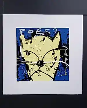 Herman Brood - Kleurenzeefdruk POES kopen? Bied vanaf 60!
