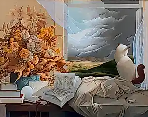 Michael Parkes - Ingelijste olieverf op board: Stilleven(groot werk!) kopen? Bied vanaf 3500!